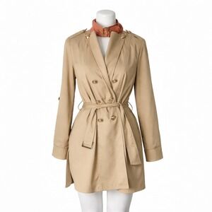 Trench Coat Belted Khaki Jacket Women's‎ Small